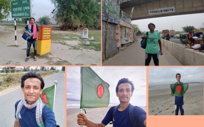 ২৩ দিন হেঁটে তেঁতুলিয়া থেকে টেকনাফ মহেশখালীর রাকিব